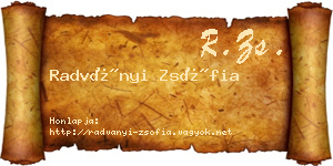 Radványi Zsófia névjegykártya